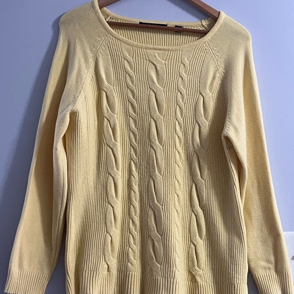 Cyrus Light Yellow Cable Knit Sweater - Picture 1 of 5